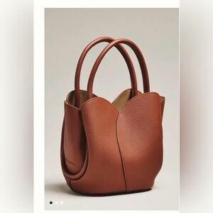 NWT Anthropologie Melie Bianco Tulip Crossbody Tote bag tan brown nude